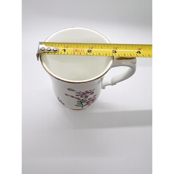 ROYAL VICTORIA BONE CHINA FOOTED 8 OZ MUG VIOLETS - Picture 12 of 13